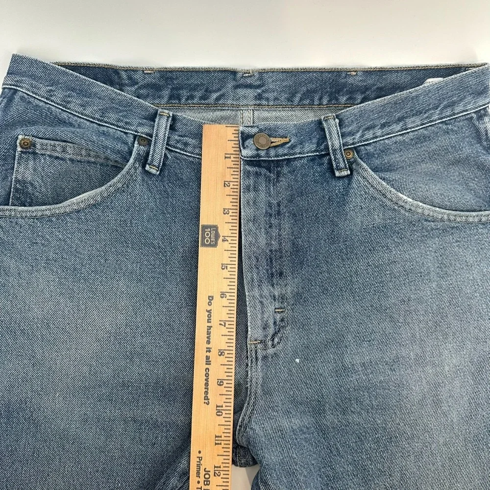 Wrangler Jeans Mens 35x30 Blue Denim Cotton Straight Leg Regular Fit 5-Pocket